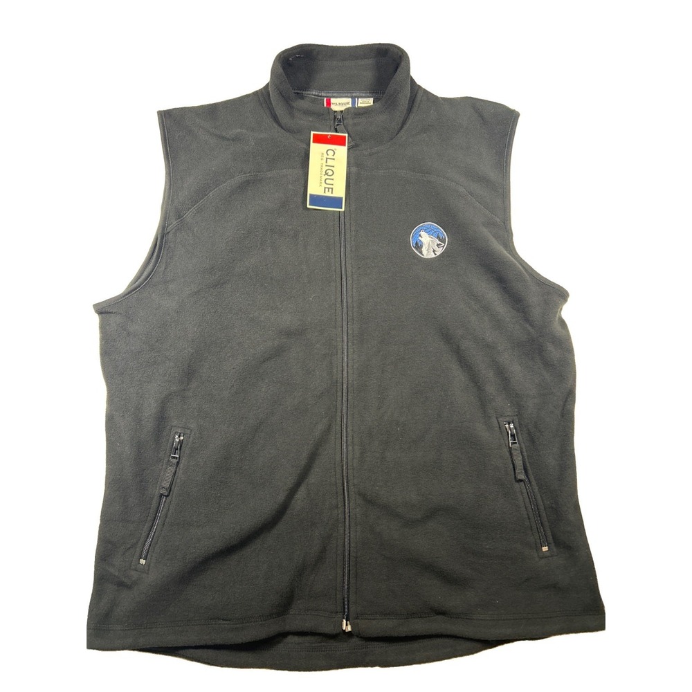 Clique NBA Minnesota Timberwolf's Embroidery New With Tags Sz XXL Vest Black